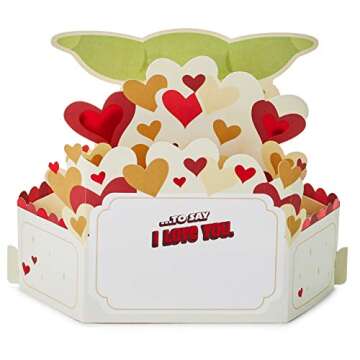 Hallmark Paper Wonder Star Wars Valentine's Day Pop Up Card (Baby Yoda) for Anniversary, Romantic Bi...