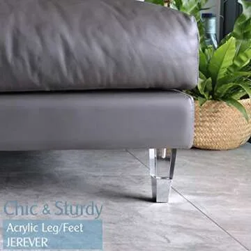 Stylish Acrylic Furniture Legs Set of 4 - Clear & Chrome for Modern Decor