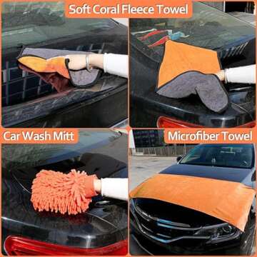 THINKWORK Car Cleaning Kit, Car Washing Kits for Vehicles, Car Detailing Kit Suitable for Small and Medium Vehicles Such As Cars, Trucks, Suvs(17pcs)