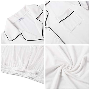 Joyaria All White Two-Piece Women's Pajama Set Comfort