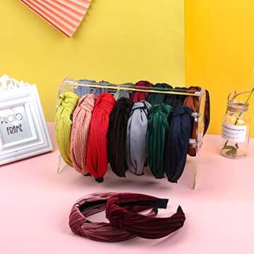 AOFLLU Acrylic Headband Holder, 2PCS Clear Hairband Organizer, Headband Display Stand, Storage Rack ...