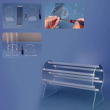 AOFLLU Acrylic Headband Holder, 2PCS Clear Hairband Organizer, Headband Display Stand, Storage Rack for Jewelry Hair Clasp Bangles, Teen Girl Women Christmas Presents