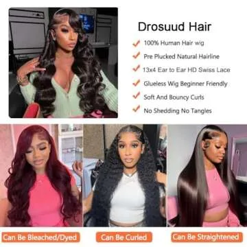 Drosuud 13x4 Body Wave Lace Front Wigs Human Hair