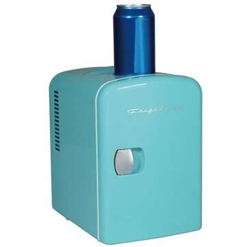 Frigidaire BLUE EFMIS149_AMZ Mini Portable Compact Personal Cooler Fridge, 4 Liter Capacity Chills Six 12 oz Cans, 100% Freon-Free & Eco Friendly, Includes Plugs for Home Outlet, standard