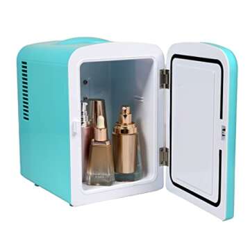 Frigidaire BLUE EFMIS149_AMZ Mini Portable Compact Personal Cooler Fridge, 4 Liter Capacity Chills Six 12 oz Cans, 100% Freon-Free & Eco Friendly, Includes Plugs for Home Outlet, standard