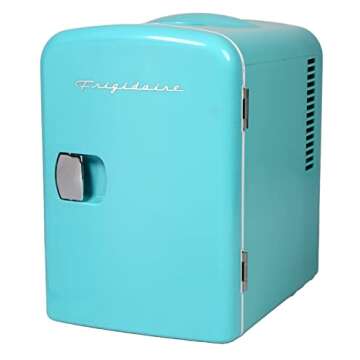 Frigidaire BLUE EFMIS149_AMZ Mini Portable Compact Personal Cooler Fridge, 4 Liter Capacity Chills Six 12 oz Cans, 100% Freon-Free & Eco Friendly, Includes Plugs for Home Outlet, standard