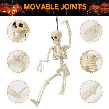 Halloween Skeletons Decorations With Movable Joints, 3 Packs Full Body Posable Skeletons For Halloween Decoration Indoor/Outdoor Spooky Scene Party Decor,Haunted House Graveyard Decorations