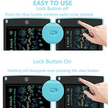 2 Pack LCD Writing Tablets for Kids,Party Favors for Kids,8.5 inche Colorful Doodle Board Drawing, Boogie Writing Tablet Board Toddler Learning Toys Gift for Old Boy Girl