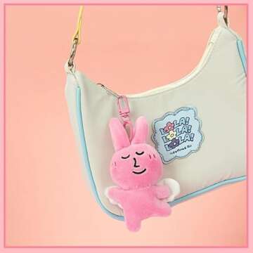 HECOO Cute Pink Rabbit Keychain for Gifts and Accessories
