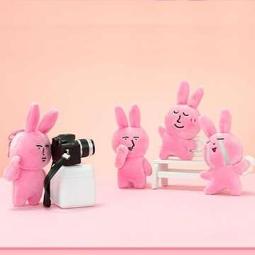 HECOO Cute Pink Rabbit Keychain for Gifts and Accessories