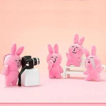 HECOO Cute Pink Rabbit Keychain for Gifts and Accessories