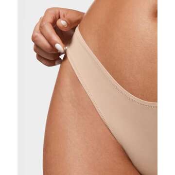 INLYRIC Women's Inbarely Soft Thong - No Show Sexy Panties Breathable V-waisted Ladies Underwear 3 Pack Basic 05 (3pack) Medium