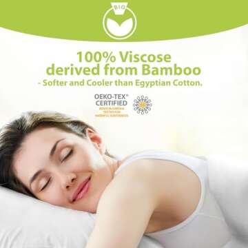 BAMPURE Luxury Series 6 Pcs King Sheet Set - 100% Viscose derived from Bamboo Sheets King Size - Sup...