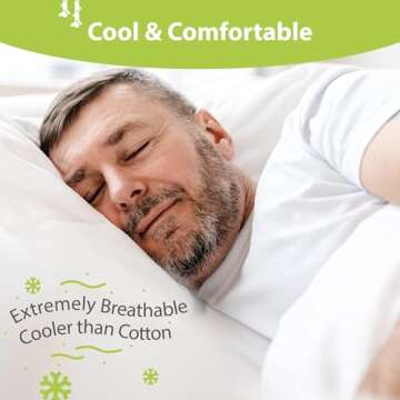 BAMPURE Luxury Series 6 Pcs King Sheet Set - 100% Viscose derived from Bamboo Sheets King Size - Super Soft Viscose Bamboo Cooling Sheets for Hot Sleepers -Up to 16’’ Deep Pocket King Sheets (White)