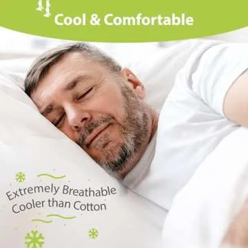 BAMPURE Luxury Series 6 Pcs King Sheet Set - 100% Viscose derived from Bamboo Sheets King Size - Super Soft Viscose Bamboo Cooling Sheets for Hot Sleepers -Up to 16’’ Deep Pocket King Sheets (White)