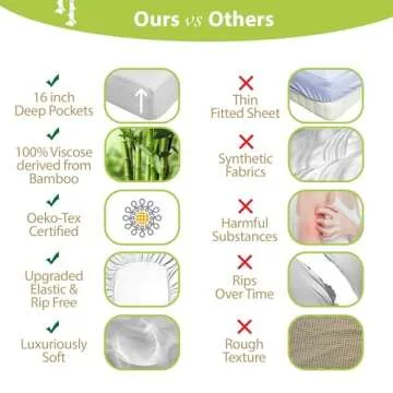 BAMPURE Luxury Series 6 Pcs King Sheet Set - 100% Viscose derived from Bamboo Sheets King Size - Super Soft Viscose Bamboo Cooling Sheets for Hot Sleepers -Up to 16’’ Deep Pocket King Sheets (White)