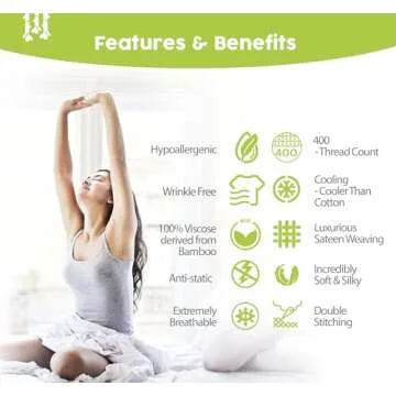 BAMPURE Luxury Series 6 Pcs King Sheet Set - 100% Viscose derived from Bamboo Sheets King Size - Super Soft Viscose Bamboo Cooling Sheets for Hot Sleepers -Up to 16’’ Deep Pocket King Sheets (White)