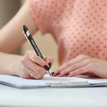 Fuhgkg 12 Pieces Funny Snarky Negative Quotes Ballpoint Pens with Black Ink Stylus Tips Touch Screens, Medium Point Smooth Writing Pens for Office and Women(12 colors)