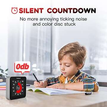 Yunbaoit VT08 Pro Digital Rechargeable Visual Timer with 3.4 Inches Colored Screen,Magnetic Back,60 ...