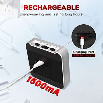 Yunbaoit VT08 Pro Digital Rechargeable Visual Timer with 3.4 Inches Colored Screen,Magnetic Back,60 Minutes Silent Countdown/up Timer for Kids or Adults,Time Management Tool for Study, Working,Cooking