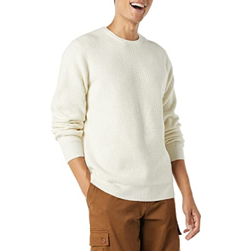 Amazon Essentials Men's Long-Sleeve Soft Touch Waffle Stitch Crewneck Sweater - Cozy, Stylish Comfor...