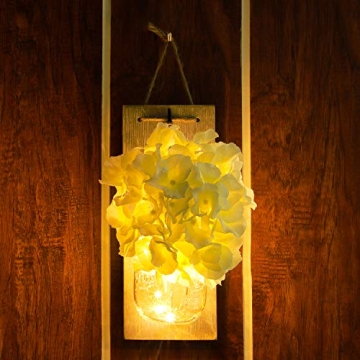HABOM Mason Jar Sconce - Rustic Nightlight & Decor