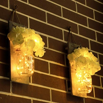 HABOM Mason Jar Sconce - Rustic Nightlight & Decor