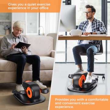 GUGTTR Under Desk Elliptical Machine, Ellipse Leg Exerciser for Seniors, Quiet and Portable Pedal Ex...