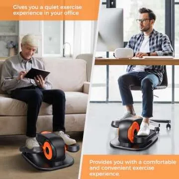 GUGTTR Under Desk Elliptical Machine, Ellipse Leg Exerciser for Seniors, Quiet and Portable Pedal Ex...