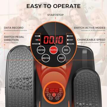 GUGTTR Under Desk Elliptical Machine, Ellipse Leg Exerciser for Seniors, Quiet and Portable Pedal Exerciser While Sitting, Elliptical Exercise Machine with Remote Control,12 Adjustable Speeds