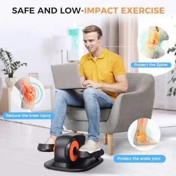 GUGTTR Under Desk Elliptical Machine, Ellipse Leg Exerciser for Seniors, Quiet and Portable Pedal Exerciser While Sitting, Elliptical Exercise Machine with Remote Control,12 Adjustable Speeds