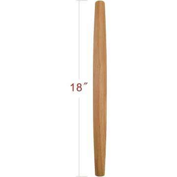 18" French Rolling Pin for Perfect Pastry & Dough