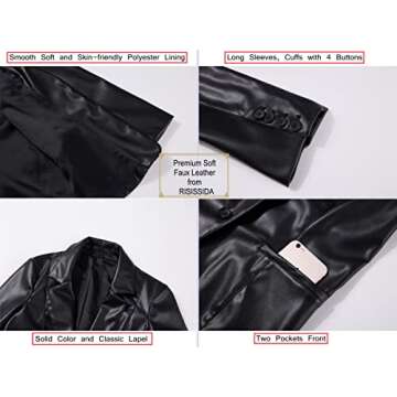 RISISSIDA Women Faux Leather Blazer Jacket - Stylish and Versatile