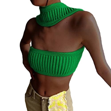 Sdencin Women Sleeveless Sexy Halter Out Knitted Tube Top - Chic Summer Essential