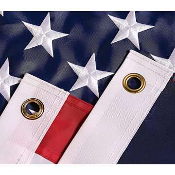 American Flag 3x5 ft: Longest Lasting US Flag, Made From Nylon, Embroidered Stars, Sewn Stripes, Brass Grommets, UV Protection Perfect for Outdoors! USA Flag