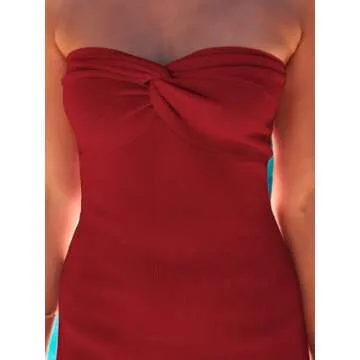 LILLUSORY Spring Dress Women 2025 Summer Fashion Trendy Casual Long Midi Dresses Party Sexy Bodycon Baby Shower Y2K Maxi Sun Sundress Birthday Dress Clothes Outfits Red