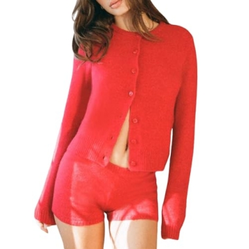 Women's Y2K Knit Shorts Set - Casual Stylish Outfit