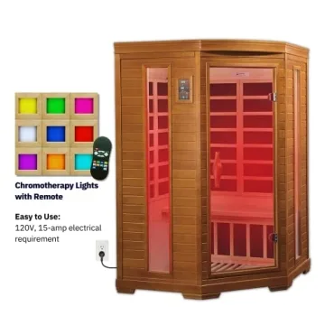 Dynamic Hemming 2 Person Infrared Corner Sauna for Home