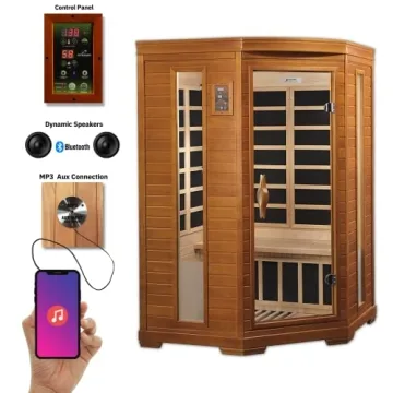 Dynamic Hemming 2 Person Infrared Corner Sauna for Home