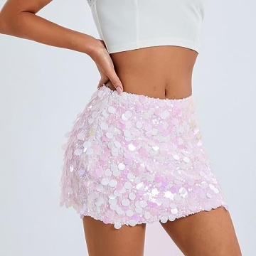 BSUNSOMEM Sequin Mini Skirt for Trendy Dance Parties