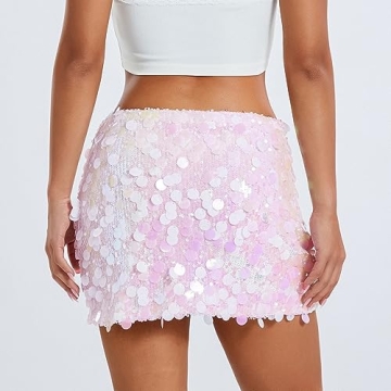 BSUNSOMEM Sequin Mini Skirt for Trendy Dance Parties