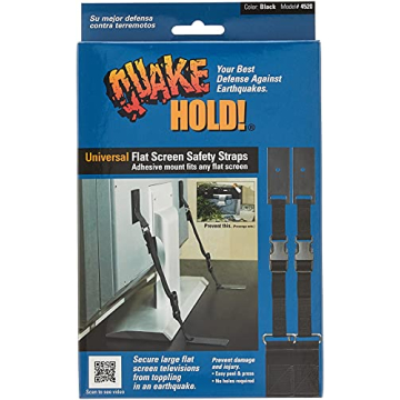 QuakeHOLD! Universal Flat Screen TV Safety Straps for Protection