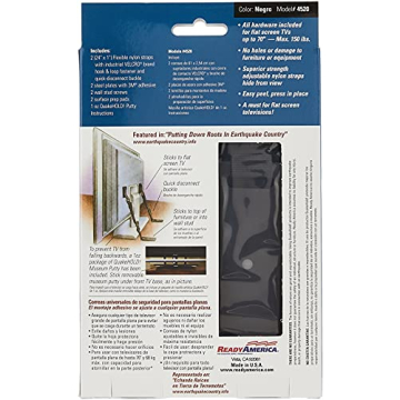 QuakeHOLD! Universal Flat Screen TV Safety Straps for Protection