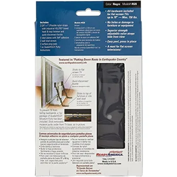 QuakeHOLD! Universal Flat Screen TV Safety Straps for Protection