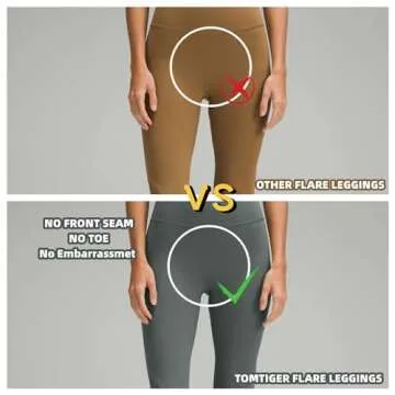 TomTiger Flare Leggings for Women Bootcut Yoga Pants with Tummy Control High-Waisted and Wide Leg 30'' (Bootcut Eucalyptus,L)