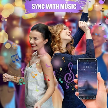 KEELIXIN 65.6ft Music Sync RGB LED Lights with App