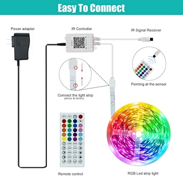 KEELIXIN 65.6ft Music Sync RGB LED Lights with App