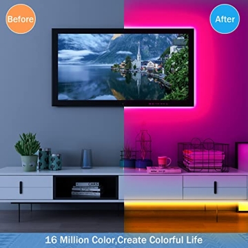 KEELIXIN 65.6ft Music Sync RGB LED Lights with App