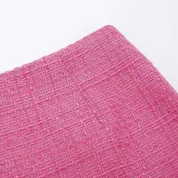 Womens Tweed Plaid Mini Skirt Fall Winter High Waisted Bodycon Pencil Skirt (Tweed Pink, XS)