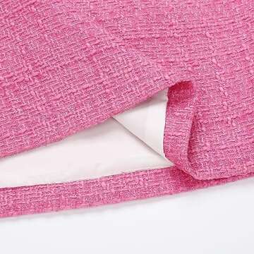 Womens Tweed Plaid Mini Skirt Fall Winter High Waisted Bodycon Pencil Skirt (Tweed Pink, XS)